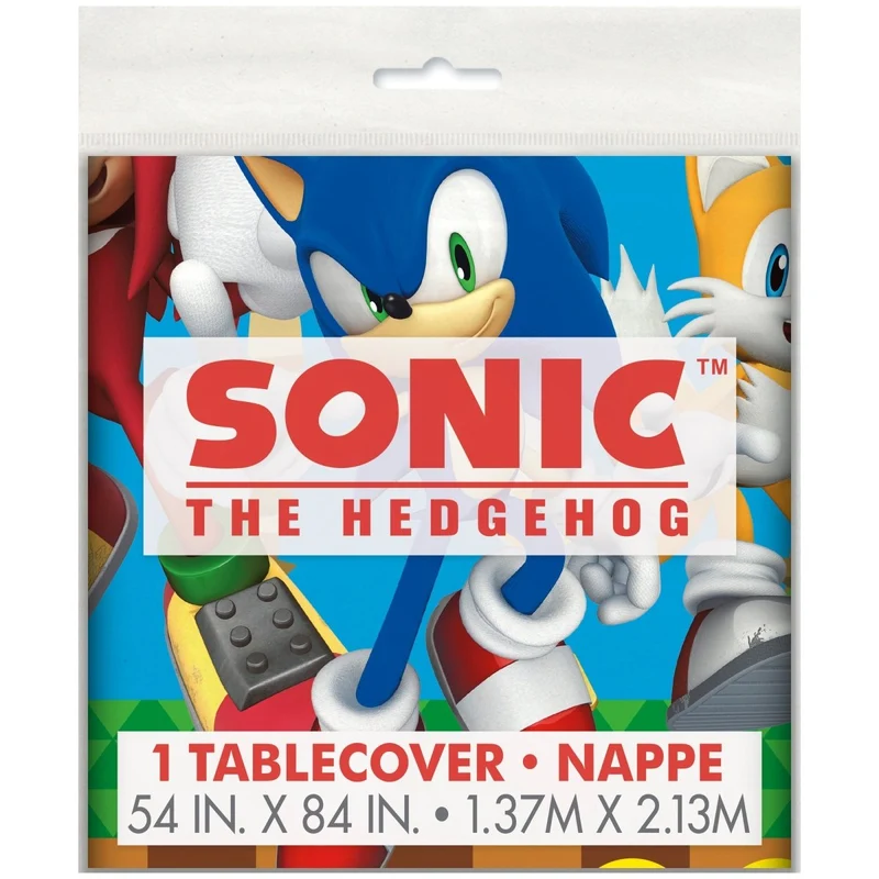 Sonic the Hedgehog Rectangular Plastic Table Cover, 54 x 84 Inches, 1 Count