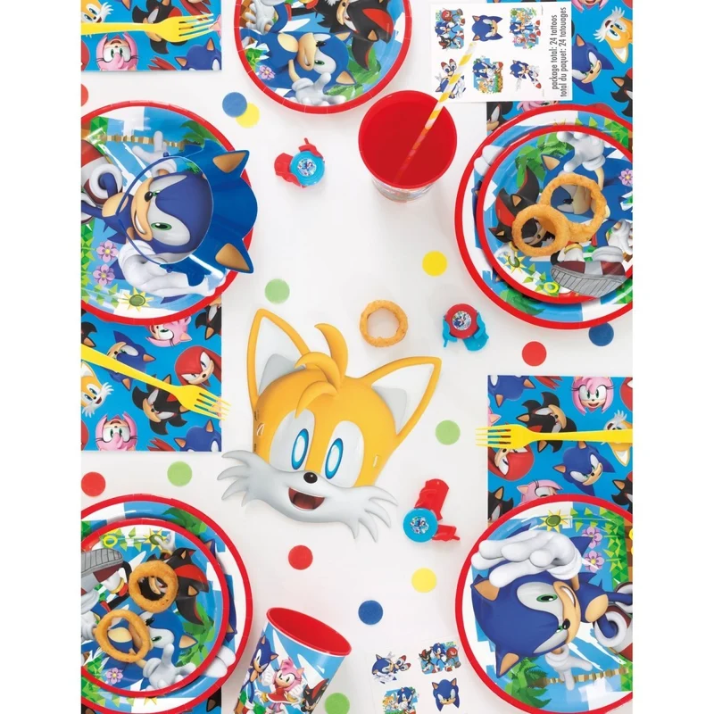 Sonic the Hedgehog Large Round Lunch Paper Plates, 9 Inches, 8 Count