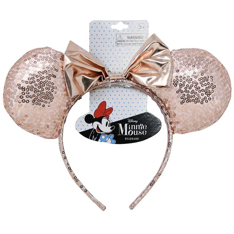 Minnie Mouse Rose Gold Ear Headband with Bow, 1 Count