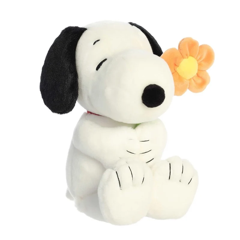 Snoopy with Flower Plush, Peanuts, 11 Inches, 1 Count