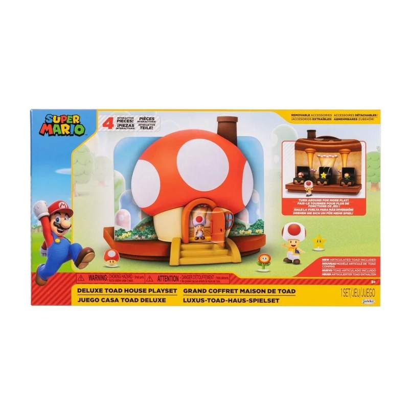 Super Mario Bros Deluxe Toad House Playset, Nintendo, 1 Count