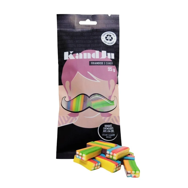 KandJu Creamy Rainbow Bricks Bag, 95g, 1 Count