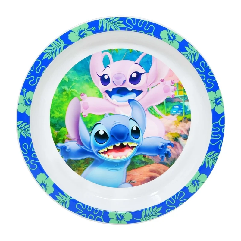 Stitch and Angel Round Plastic Plate, Disney, 8 Inches, 1 Count