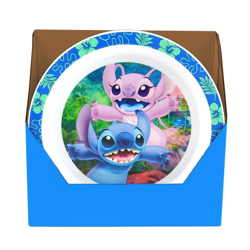 Stitch and Angel Round Plastic Plate, Disney, 8 Inches, 1 Count