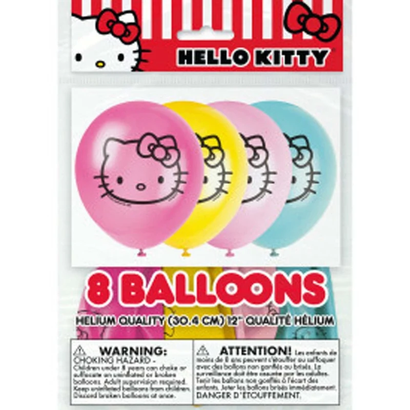 Hello Kitty and Friends Birthday Latex Balloons, 12 Inches, 8 Count