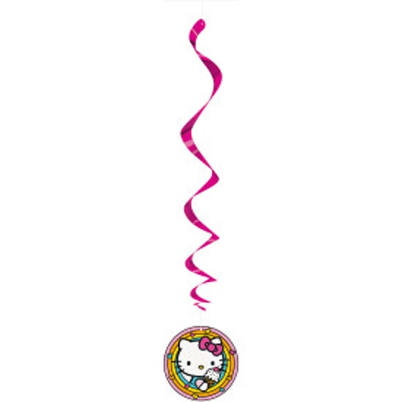 Hello Kitty and Friends Birthday Spiral Decoration Kit with Cutouts, 3 Count