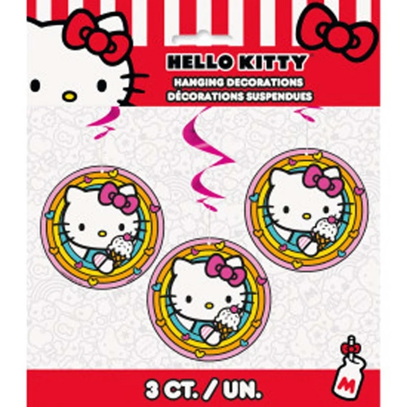 Hello Kitty and Friends Birthday Spiral Decoration Kit with Cutouts, 3 Count