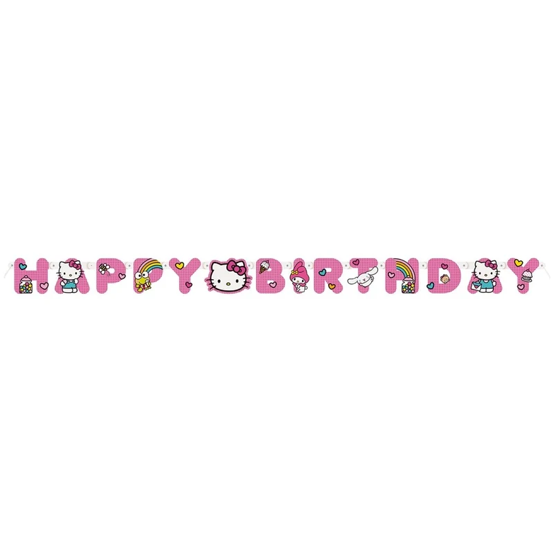 Hello Kitty and Friends Happy Birthday Jointed Banner, 1 Count