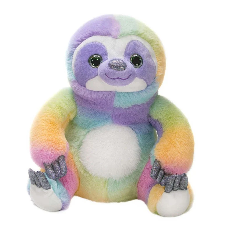 Pastel Rainbow Sloth Plush, 13 Inches, 1 Count