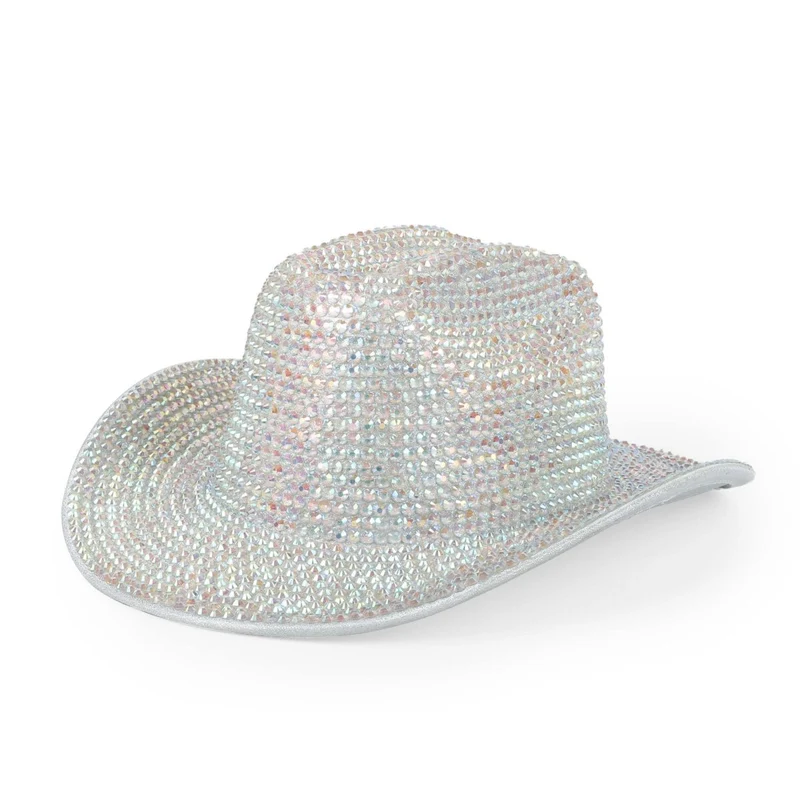 White Rhinestone Cowgirl Hat for Adults
