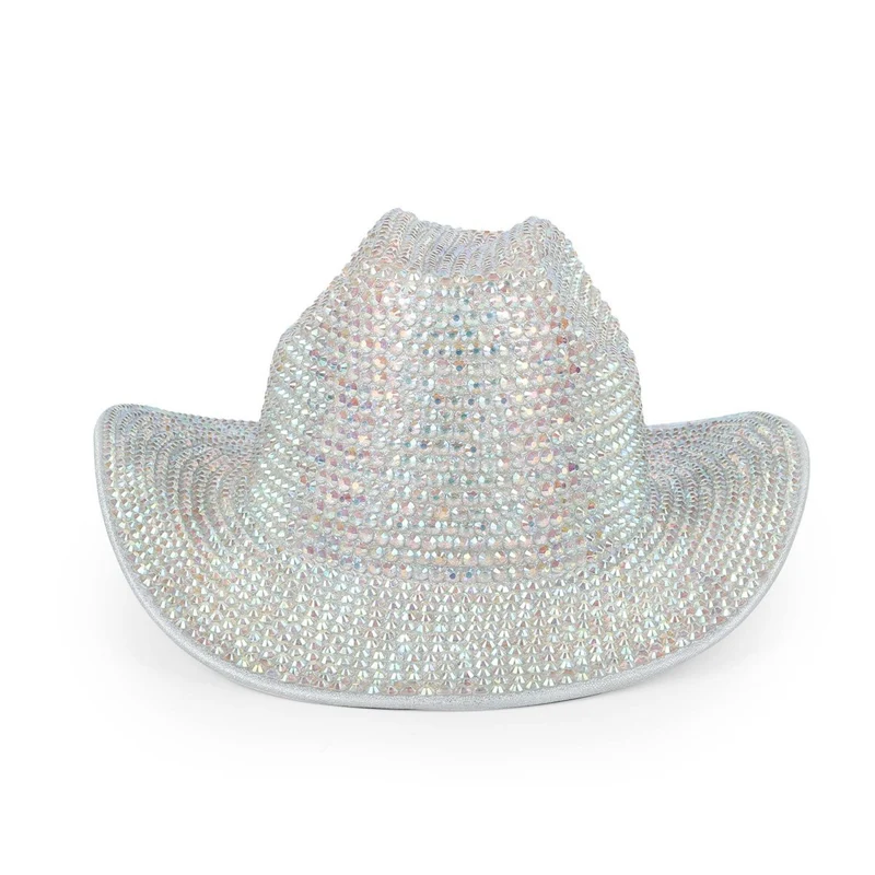 White Rhinestone Cowgirl Hat for Adults