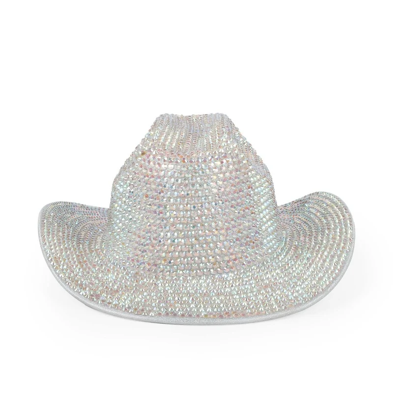 White Rhinestone Cowgirl Hat for Adults