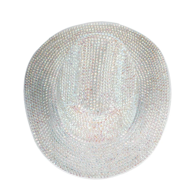 White Rhinestone Cowgirl Hat for Adults
