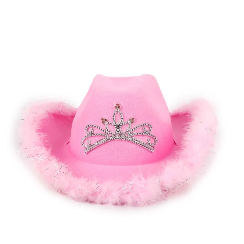 Pink Princess Cowgirl Hat for Adults