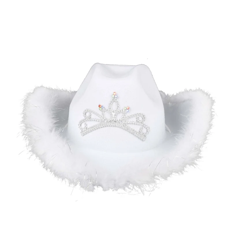 White Princess Cowgirl Hat for Adults