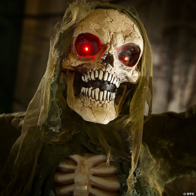 Animated Standing Green Skeleton Reaper, 64 Inches, 1 Count