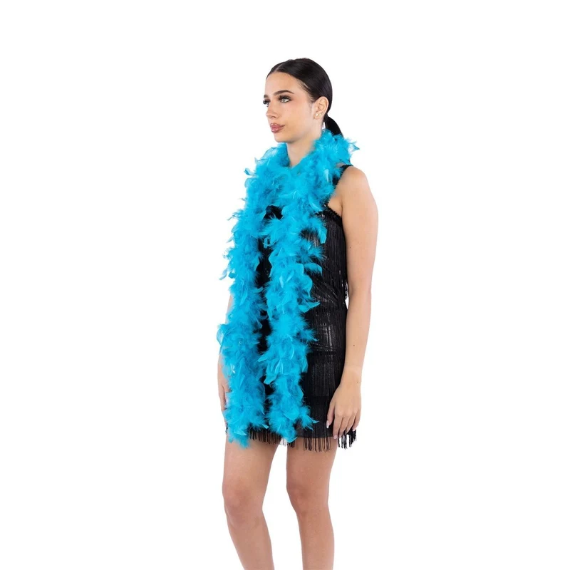 1920s Turquoise Deluxe Boa, 72 Inches, 1 Count