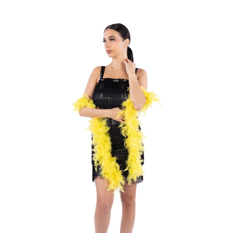 1920s Yellow Deluxe Boa, 72 Inches, 1 Count