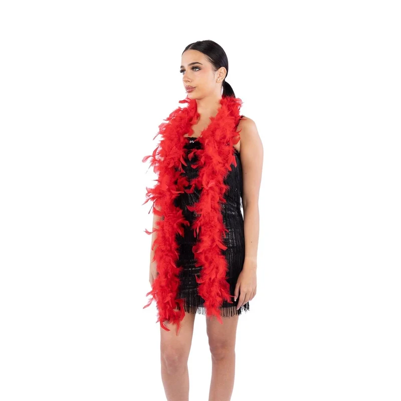 1920s Red Deluxe Boa, 72 Inches, 1 Count