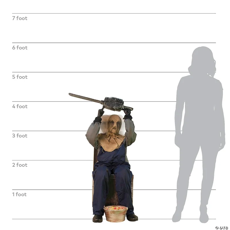 Animated Seated Chainsaw Greeter, 45 Inches, 1 Count
