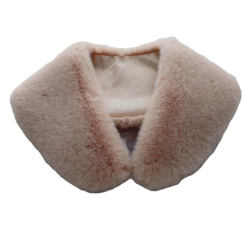 Beige Faux Mink Stole Collar