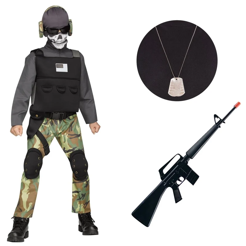 Skull Soldier Costume Kit for Kids