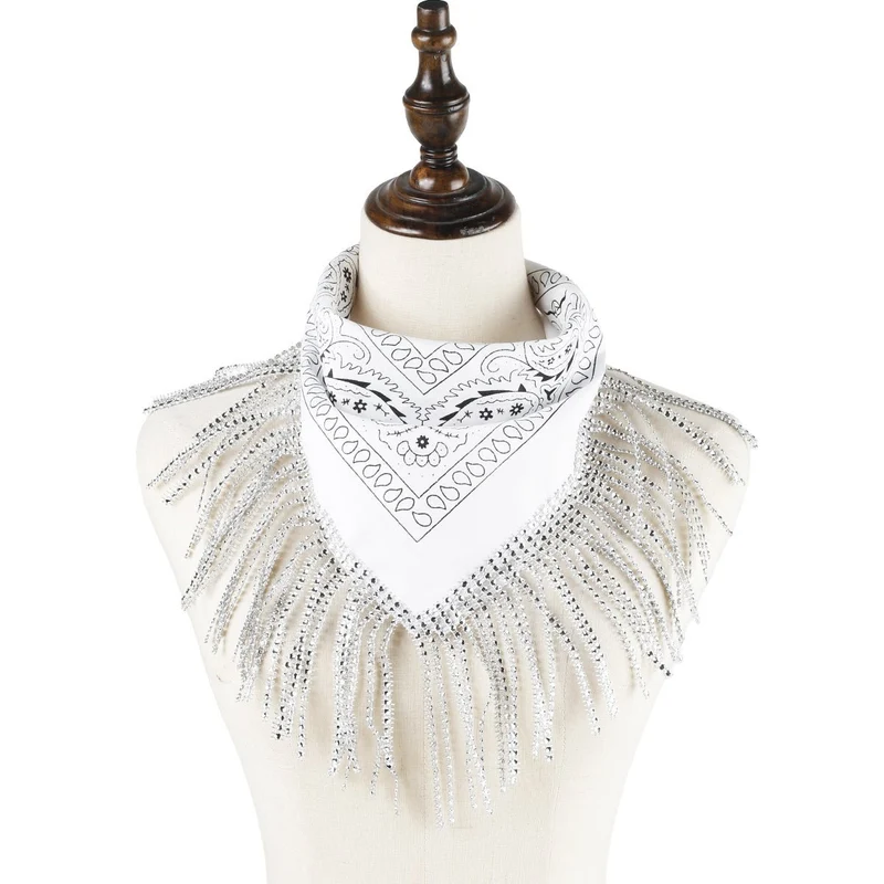 Glam Fringe White Bandana, 1 Count