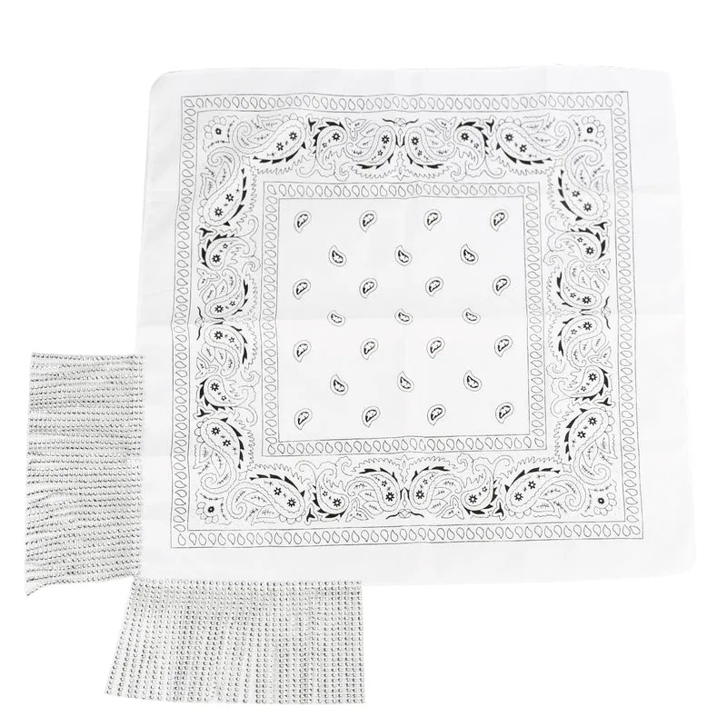 Glam Fringe White Bandana, 1 Count