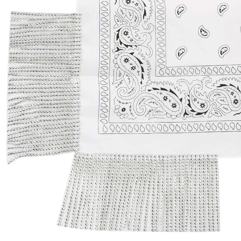 Glam Fringe White Bandana, 1 Count