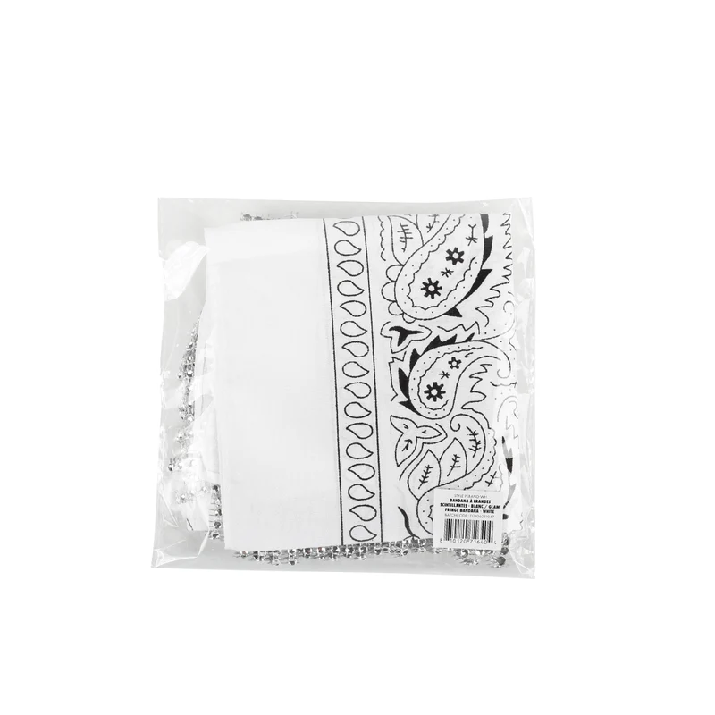 Glam Fringe White Bandana, 1 Count