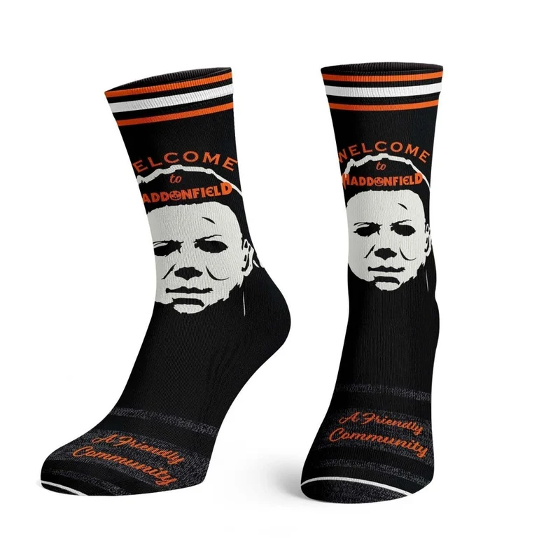 Halloween Welcome to Haddonfield Crew Socks for Adult, Michael Myers, 1 Pair