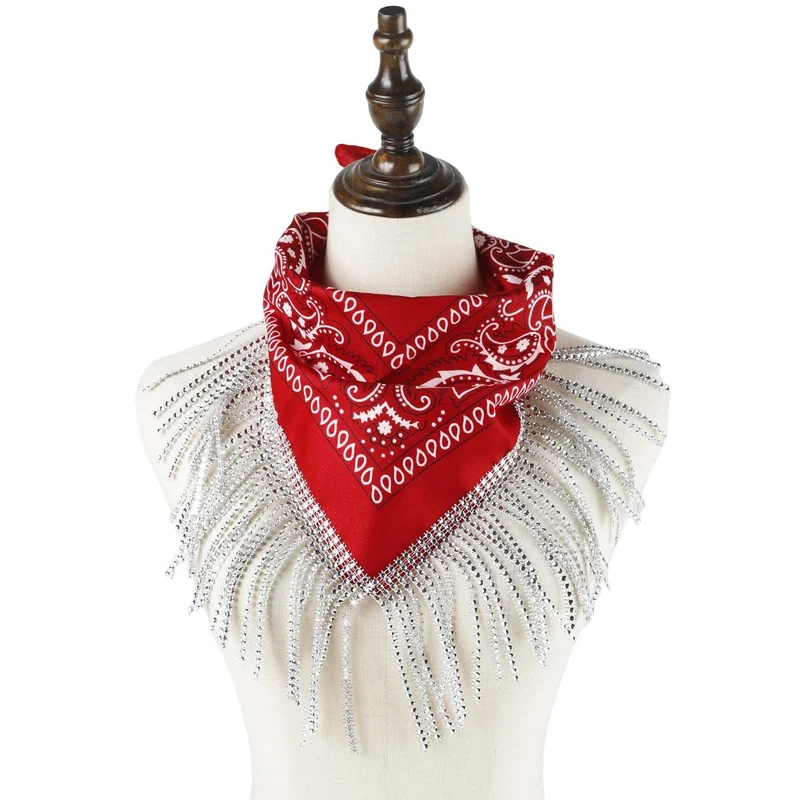 Glam Fringe Red Bandana, 1 Count