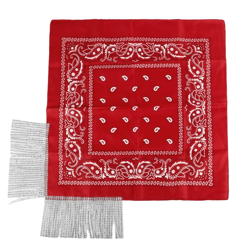 Glam Fringe Red Bandana, 1 Count