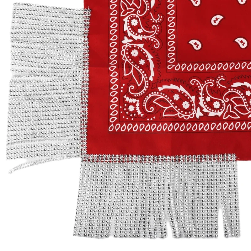 Glam Fringe Red Bandana, 1 Count