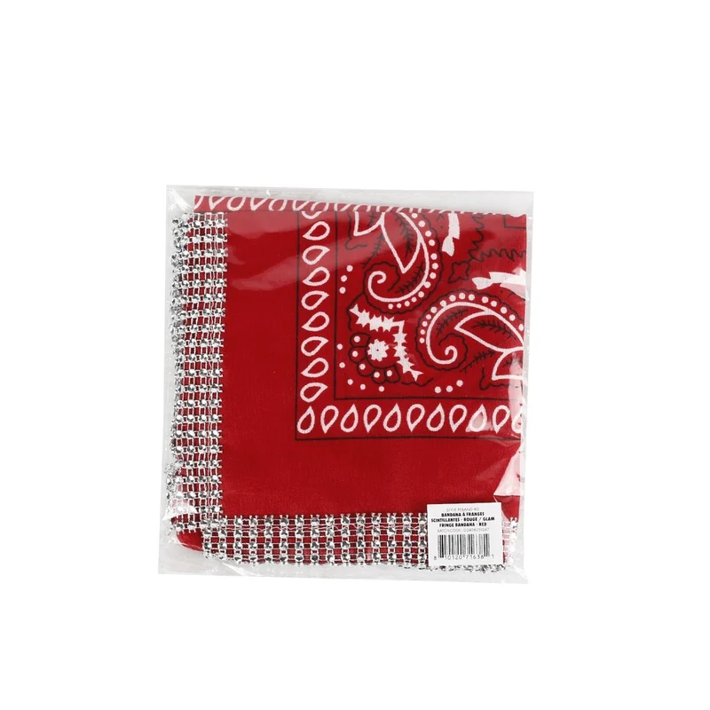 Glam Fringe Red Bandana, 1 Count