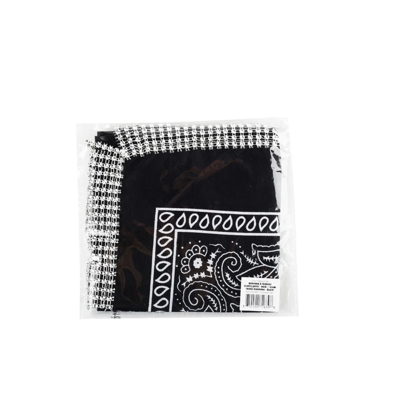 Glam Fringe Black Bandana, 1 Count