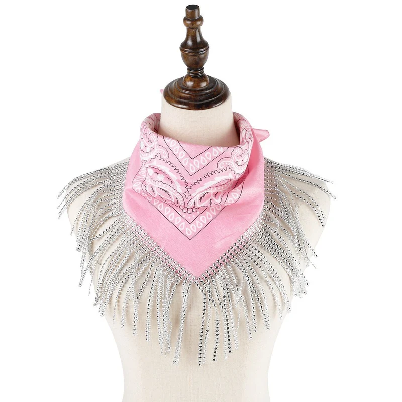 Glam Fringe Pink Bandana, 1 Count
