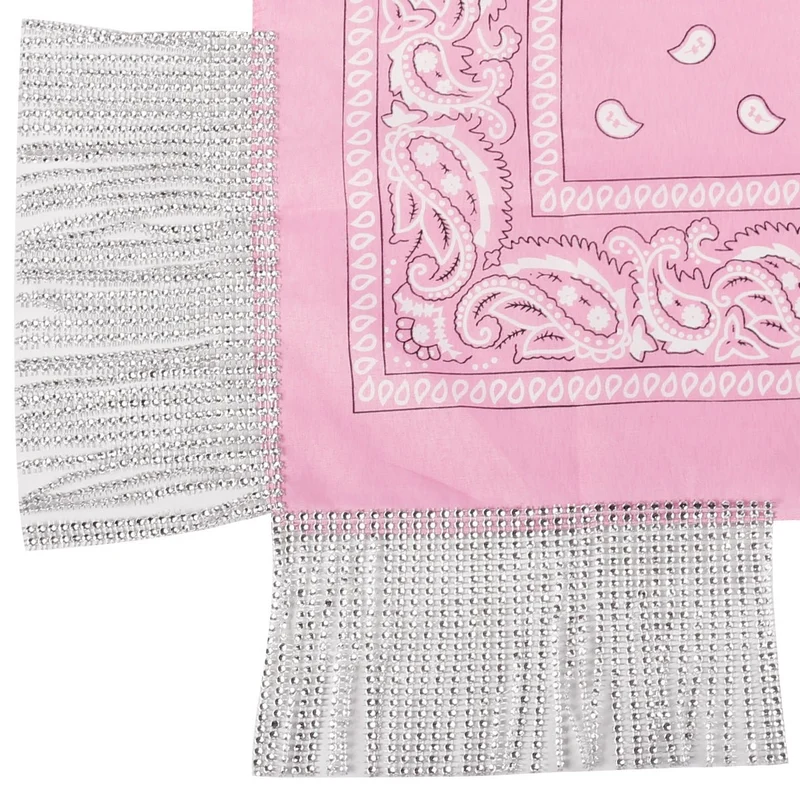 Glam Fringe Pink Bandana, 1 Count