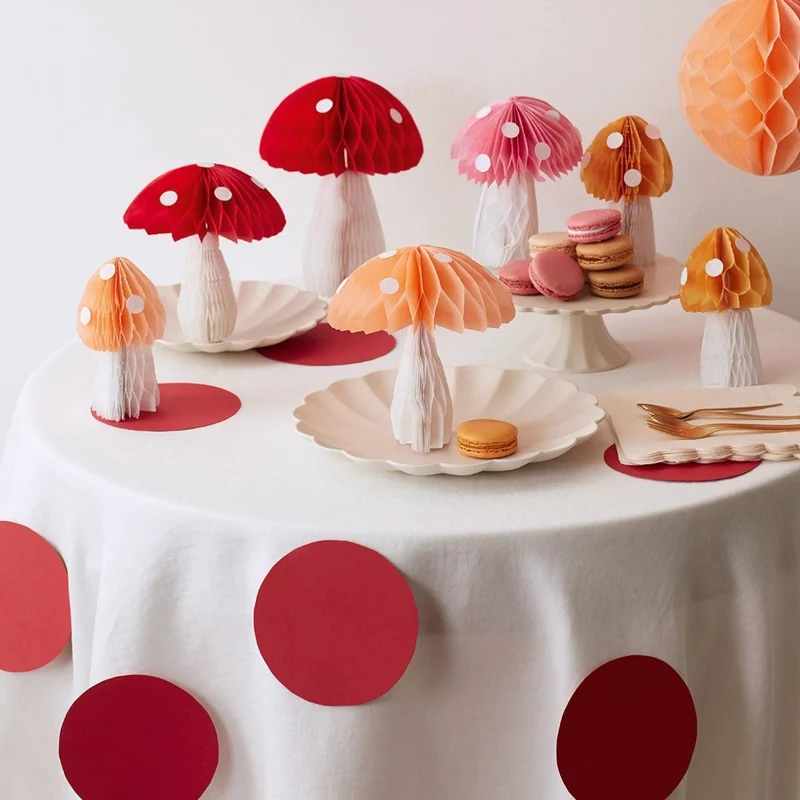 Honeycomb Mushroom Table Decoration, 10 Count