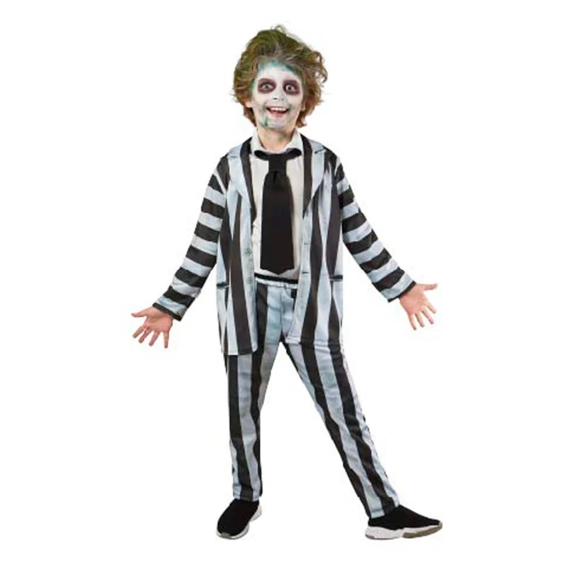 Beetlejuice 2 Costume for Kids, Striped Jacket and Pants
