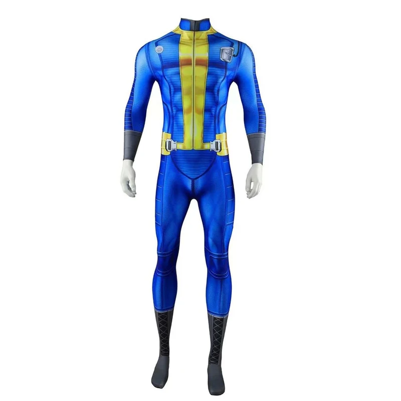 Fallout Vault Jumpsuit for Adults, Blue and Yellow Jumpsuit