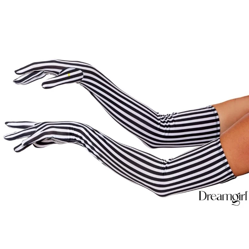 Long Striped Gloves for Adults