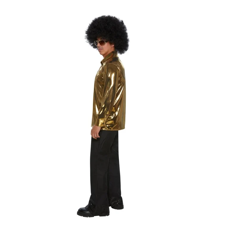 70s Plus Size Disco Gold Shirt for Adults