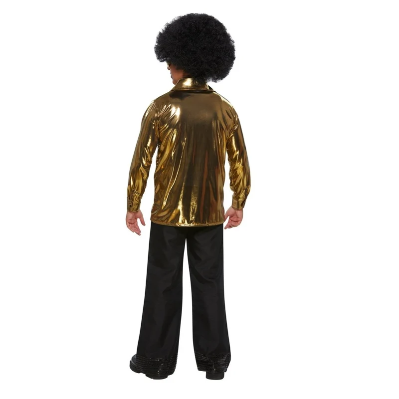 70s Plus Size Disco Gold Shirt for Adults