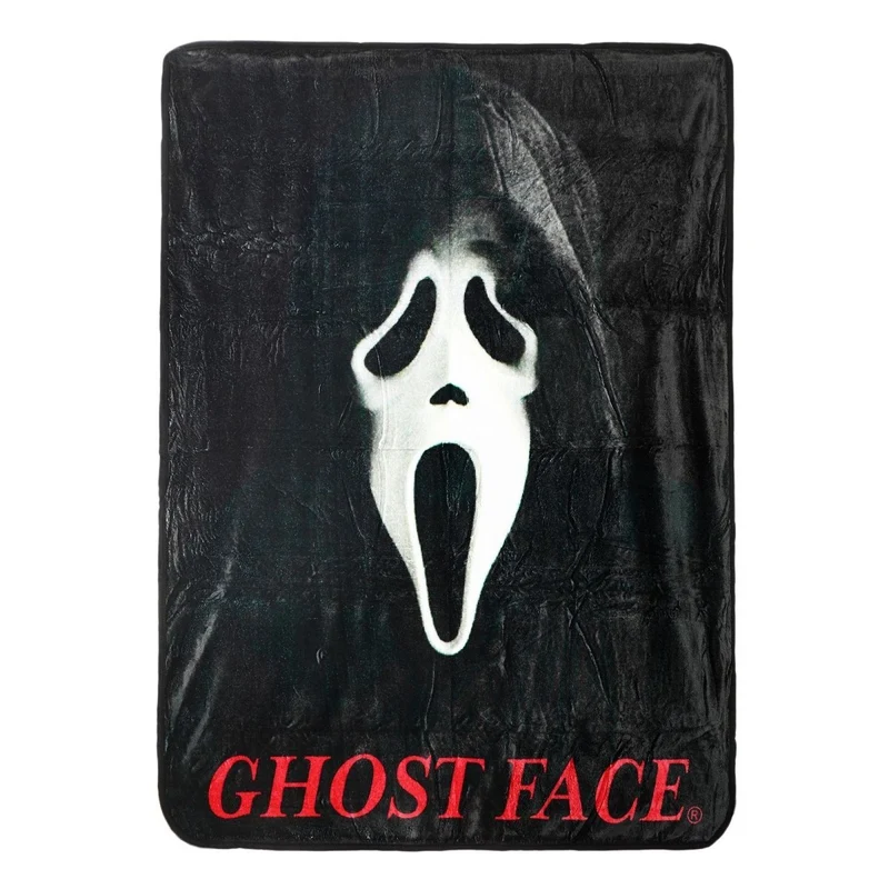 Ghost Face Mask Throw Blanket, Scream, Black, 1 Count