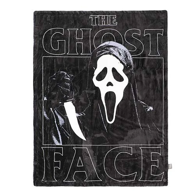 Ghost Face Double Sided Throw Blanket, Scream, Black, 1 Count