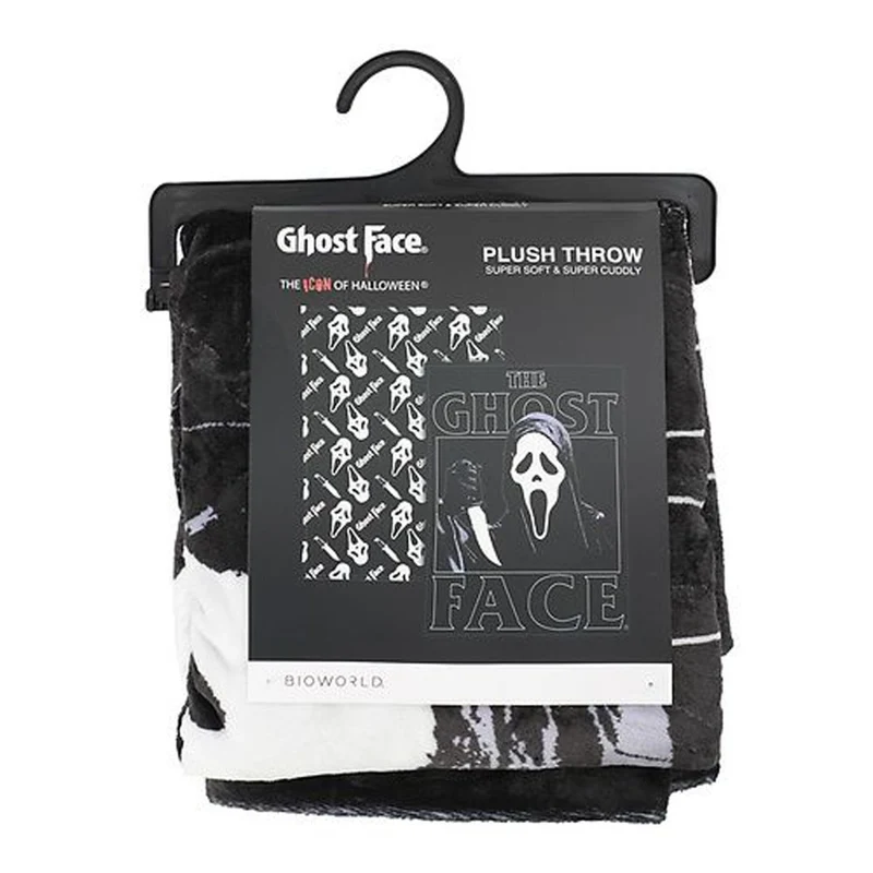 Ghost Face Double Sided Throw Blanket, Scream, Black, 1 Count