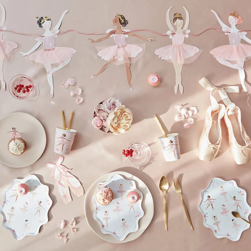 Ballerina Ballet Slippers Shaped Lunch Napkins, 16 Count