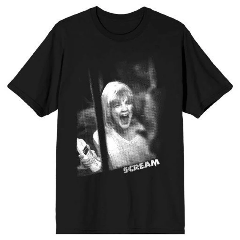 Screaming Holding Phone T-Shirt for Adults, Ghost Face, Scream