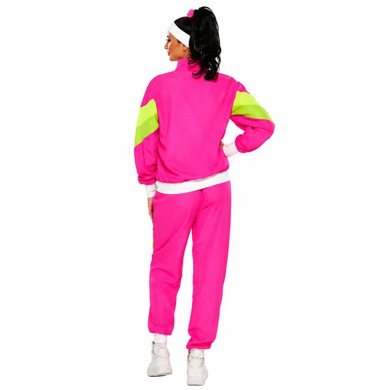 80s Costume for Adults, Hot Pink Vest and Pants